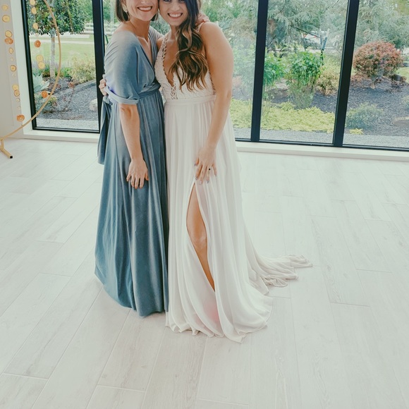 VELVET INFINITY BRIDESMAIDS DRESS (ICY BLUE) - Picture 2 of 3